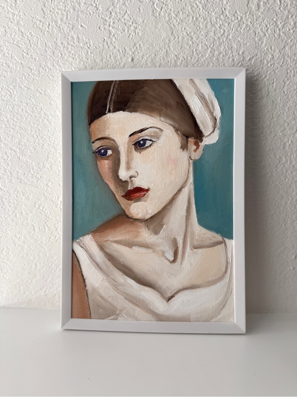 Original Oil Painting Portrait of Girl by Julie West - Framed - Gallery Wall